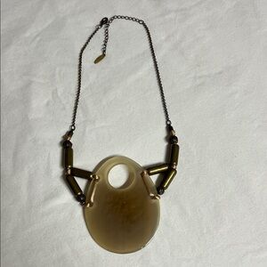 Chic Tan Pendant Necklace Vtg